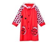 SODIAL Student Raincoat Children Cartoon rainproof Rain Coat Waterproof Poncho Rainwear(red ladybug)L:110-120cm(appropriate height)