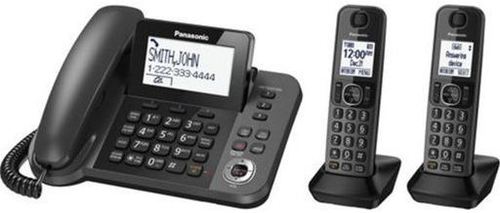 The Panasonic KX-TG572SK Cordless/Corded Phone Features Enjoy clearer sound and longer range with DECT 6.0 Plus Stay connected when power goes out with battery backup Hear who's calling with advanced Talking Caller ID Maximize convenience with one corded and three cordless handsets.