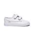 Toddler?s ?Brigata V? white leather trainers from Vans. Nautically inspired, the sneakers are fastened with two front Velcro straps and detailed with classic boat shoe style stitching on the toe and sides. Set on a white rubber midsole, the trainers are set on signature rubber waffle outsole. Complete with a Vans brand tab on the outer side and a Vans ?Off the Wall? licence plate on the heel.  Upper: Leather. Sole: Rubber.