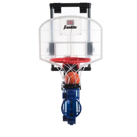 CLOSEOUTS . Fun for the dorm room or bedroom, Franklinand#39;s Shoot Again basketball set has electronic scoring and returns the ball in your direction when you make a basket. Available Colors: BLACK.