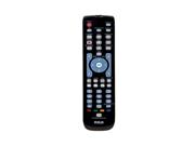 RCA RCRN04GR Universal 4-device Universal Remote Number of Devices Supported: 4 Backlit Buttons: Yes Color: Black Battery Type: 2 AAA batteries Parts: Lifetime limited Labor: Lifetime limited