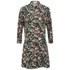 Women's printed shirt dress from Paul & Joe Sister. Crafted from floral printed crepe satin, the 'Rosina' dress features a pointed collar, full through button fastening and a dropped waist that creates a flouncy hem. Complete with long sleeves and buttoned cuffs. - K.N.  100% Viscose