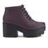 Women's heeled ankle boots from Melissa with signature melflex plastic construction and lace up front. The 'Stellar' boots are set upon a chunky, contrast sole with block heel and cleated tread. Complete with tonal laces. - K.N.  Melflex Plastic  Heel Height: 3