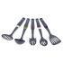 All your essential kitchen utensils are included in this handy Nylon Tool Set by Salter. The set features a nylon skimmer, slotted spatula, slotted spoon, solid spoon and pasta spoon. Whether you&rsquo;re baking pancakes, making a broth or enjoying a nice, self-made pasta, this kitchen tool set will make a great addition to your daily cooking routine. &ndash; N.P.  This set includes:    Slotted spatula  Slotted spoon  Skimmer  Solid spoon  Pasta spoon
