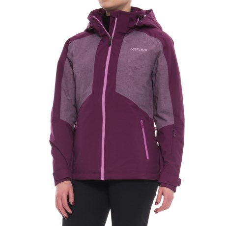 CLOSEOUTS . Marmotand#39;s Repose Featherless jacket excels in cold, damp conditions, thanks to waterproof breathable MemBrainand#174; technology and state-of-the-art 3Mand#174; Thinsulateand#174; Featherless insulation, which matches the warmth of 700 fill power down without the bulk. Available Colors: DEEP PLUM, CINDER, LATE NIGHT/BLUE TINT, SAILOR, GRAPEFRUIT. Sizes: XS, S, M, L, XL.
