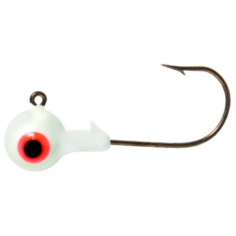 CLOSEOUTS . Fit with a round lead jig head and barbed collar, this Shur Strike bronze hook fishing jig is great for targeting any type of fish feeding off the bottom. Available Colors: WHITE, BLACK, GLOW, FIRE.