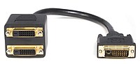 The 1 feet DVI D Digital video splitter cable lets you connect two DVI D capable monitors displays to a single DVI D digital video output port