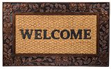 MILLIARD Owl Design Rubber & Coco Coir Outdoor Entrance 'Welcome' Doormat - Rust Colored - 24in.x36in.