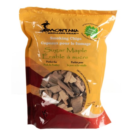CLOSEOUTS . Flavor your favorite smoked pork and chicken cuts with Montana Grilling Gearand#39;s smoking wood chips. Available Colors: SUGAR MAPLE, HICKORY, MESQUITE, APPLE.