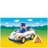 The Playmobil 123 Police Car includes a Playmobil 123 police officer and police car that is ready to race in to action to any emergency. Comes complete with a warning triangle to help the officer perform his duties.