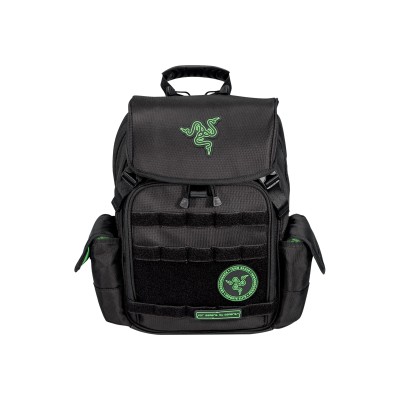 Inspired by military utility bags  the Razer Tactical Backpack comes with a modular webbing front  allowing you to customize with most MOLLE pouches (sold separately).