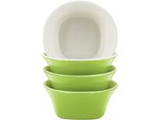 Rachael Ray  58778  Dinnerware Round & Square 4-Piece Stoneware Fruit Bowl Set, Green Type: Bowls Features: Enjoying a portion of fruit at or even between meals is more fun with the Rachael Ray Dinnerware Round & Square 4-Piece Stoneware Fruit Bowl Set