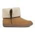 Women's foldover boots from Barbour with genuine suede upper and cemented construction for a lightweight, flexible finish. Lined in soft polyfleece, the 'Sirius' boots fold down to reveal the cosy internal and are secured with a leather strap and branded buckle. Classic tartan trims create a signature finish, and the cleated rubber outsole enhances grip and durability. - K.N.  Upper: Suede. Sole: Rubber