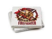 Erazor Bits FF210-MC2CCS Firefighter Natural Stone Coasters Gifts for Men or Women - Volunteer Dog, Ivory - Set of 2 Brand: Erazor Bits Type: Table Ware Color Mapping: Ivory