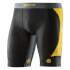 Power up in the SKINS DNAmic Half Tights. By providing Dynamic Gradient Compression to the glutes, quads and hammies, these half tights will support and stabilise your upper legs so you can pack more into every squat, jump, lift and sprint.Optimised compression suits the dynamic demands of activity, boosting circulation and getting more oxygen to your active muscles for better performanceStrategically placed panels wrap and support key muscles, reducing vibration and fatigue and increasing powerFits comfortably based on your body mass index (BMI)Wicks moisture to keep you dryKey loop in waistband for convenienceAvailable in a range of colours to match with most team sports kit, the SKINS DNAmic Half Tights will be your go to compression tights on game day.Dynamic Gradient Compression - SKINS most advanced compression technology increases muscle oxygenation, stabilises active muscles and reduces blood lactate build up, to enhance performance and speed up recovery timeMuscle Focus - Biomechanically positioned panels and seams support and stabilise the legs to reduce fatigue and risk of injuryComfortable Fit - A comfortable fit based on your BMI (Body Mass Index)Moisture Management - State-of-the-art temperature and moisture management to keep you dry and happy.50  UV Protection - Save yourself from skin damage and other sun-related risks during outdoor activity with SKINS 50  UV protection in all non-mesh areasWarp Knit - SKINS fabric is made from a warp knitted mix of yarns that give you a carefully calculated level of stretch for controlled compression and durabilitySKINS DNAmic Half Tights have a 9.5 inch inseam on a men's size medium