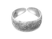 THZY Tibet Silver Flower Bangle Bracelet 24mm Jewelry