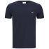 Lacoste present the men's basic crew t-shirt; a simple cotton construction with crew neck and colour block design. Simple and stylish, the t-shirt is complete with signature embroidered crocodile emblem to the chest. Size down for a slimmer look. - K.N.  100% Cotton