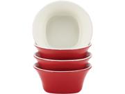 Rachael Ray  58776  Dinnerware Round & Square 4-Piece Stoneware Fruit Bowl Set, Red Type: Bowls Features: Enjoying a portion of fruit at or even between meals is more fun with the Rachael Ray Dinnerware Round & Square 4-Piece Stoneware Fruit Bowl Set