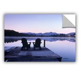 ArtWall Linda Parker's Mirror Lake Placid Chairs Appeelz Removable Graphic Wall Art, 24 by 36"