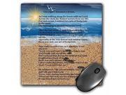 3dRose Footprints in the Sand on Beach with Poem - Mouse Pad, 8 by 8 inches (mp_204469_1)