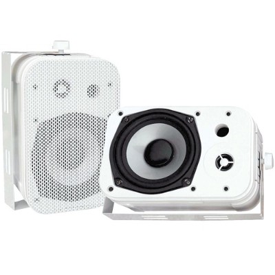 These white Pyle indoor/outdoor waterproof speakers are excellent for use on boats  decks  patios  or by the pool - anywhere outdoors
