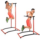 GoBeast Pull Up & Dip Station, Portable Steel Power Tower, Includes Carry Bag, Requires No Tools, Workout Inside or Out, Improve Core Stability With Body-weight workouts, Max User Weight 240lbs!