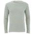 Men?s cream and blue stripe ?Marinere? long sleeve T-shirt from French heritage brand Armor Lux. Crafted from soft cotton jersey, the long sleeve T-shirt is finished with a wide boat neckline, signature embroidered branding above the hem and a straight hem.  100% Cotton