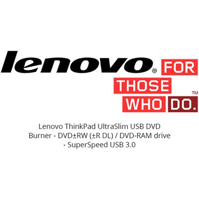 Lenovo ThinkPad UltraSlim USB DVD Burner - Disk drive - DVD±RW (±R DL) / DVD-RAM - SuperSpeed USB 3.0 - external - CRU - for 330-17  330S-14  510A-15  520-24  ThinkPad L380  L