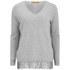 Wool blend, V-neck jumper from BOSS Orange. The ?Wandellacrafted? sweater is crafted with a fine knit construction and is cut in a loose fit to create a relaxed silhouette. The classic knit is given a contemporary update with the addition of a lace trim on the hemline. Finished with ribbed knit cuffs and a branded metal tag on the hem. ? R.R.  Main: 50% Virgin Wool, 35% Modal, 10% Polyamid, 5% Cashmere. Facing: 100% Polyamid.
