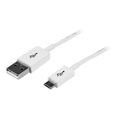 StarTech USBPAUB50CMW 0.5m White Micro USB Cable - A to Micro B Connector Detail: Connector on First End:1 x Type A Male USB  Connector on Second End:1 x Type B Male Micro USB