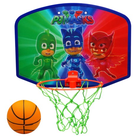 CLOSEOUTS . Ideal for rainy days inside, this PJ Masks 3D Motion basketball set will keep your little humans busy as they try to make basket after basket. Available Colors: SEE PHOTO.