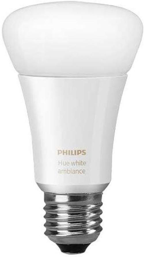 Philips 461004 Hue White Ambiance Shape: A19 Base: E27 Lumen Output: 800 lm @ 4000 K Color Temp Range: 2200 K to 6500 K Lifetime Hours: 25,000 Voltage: 220V-240V
