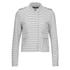 Women's shorter-length blazer from VILA with a nautical striped design. Fastened with a zip and press stud closure, the 'Shale' jacket showcases a grandad collar, shoulder epaulettes and contrasting, vertical striped flap pockets to the front. Complete with tab detailing at the reverse hem.  96% Polyester, 4% Elastane