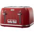 The Breville Impressions Collection toaster (VTT483) offers modern convenience within a unique ridged design accented with chrome details. With a four-slice capacity, the toaster is constructed with variable width bread slots that allow you to easily toast both thin and thick slices of bread. A high-lift function allows you to remove awkward small slices without burning your fingers, while a lift and look functionality allows you to check your toast mid-cycle without having to cancel.  The toaster also features a variable browning control as well as a re-heat function and defrost function that enables you to toast bread straight from freezing. The Impressions Collection toaster is complete with signature Breville branding to the front. ? L.R.    Features:    Breville Impressions Collection Toaster (VTT483)  Contemporary ridged red design accented with chrome details  Four-slot capacity  Variable width bread slots  High-lift function  Lift and look function allows you to check toast mid-cycle  Variable browning control  Re-heat and defrost functions   Size:    Dimensions: H: 19cm x W: 29.6cm x D: 27.6cm  Weight: 2.6kg  Power Cord Length: 1m