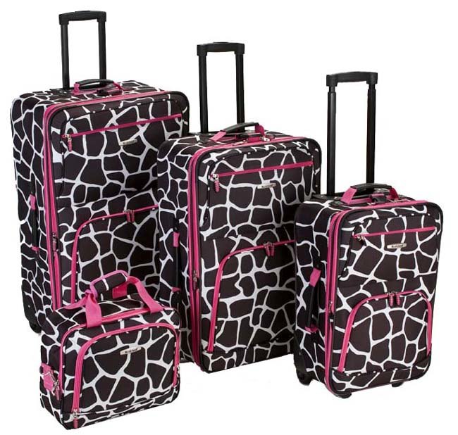 This beautiful Rockland Deluxe 4-Piece E-x-p-a-n-d-a-b-l-e Luggage Set is manufactured with a patented heavy duty EVA-molded hi-count fabric. This set is perfect for the serious & experience traveler! Manufactured with the very best heavy duty 600 Denier Poly/Ramie and PVC backing, this luggage set is designed for the traveler on the go and comes with four expandable uprights, including the carry-on piece, and a flight tote bag. It comes packed with features including: an inside retractable