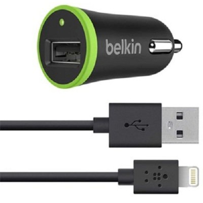 Belkin Car Charger - Car power adapter - 10 Watt - 2.1 A (USB) - black - for Apple iPad/iPhone/iPod (Lightning)