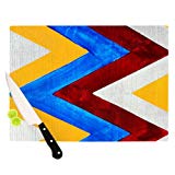 Kess InHouse BG2007ACB02 Brittany Guarino"Zig Zag" Cutting Board, 11.5 by 15.75-Inch, Blue/Red