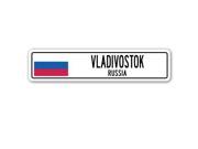 VLADIVOSTOK, RUSSIA Street Sign Russian flag city country road wall gift