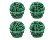 Seismic Audio - SA-M30Grille-Green-4Pack - 4 Pack of Replacement Green Steel Mesh Microphone Grill Heads - Compatible with SA-M30, Shure SM58, Shure SV100 and Similar Weight: 0.36