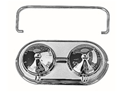 Trans-Dapt Performance Products 9100 Brake Master Cylinder Cover Features: Chrome Plastic Snap-On Covers  Replaces Stock Steel Covers  Come Complete With Retaining Bails Height: 1.00" Width: 5.50" Length: 9.00" Weight: 0.24 lbs Fitment: 1980/Chevrolet/Monza/Spyder Hatchback 2-Door/3.8L 3800CC 231Cu