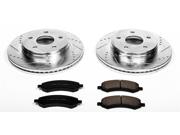 Power Stop K2163 Features: 2 Front Rotors And Front Brake Pads Included  Ceramic Pads Reduce Noise Fade And Dust  Components Are Engineered To Work Together  One Click Brake Kit; Everything You Need  Pre-Matched Components Ready To Install  Cross Drilled And Slotted Rotors  Corrosion Resistant Silver Zinc Plating  Big Brake Performance Without The Big Price Height: 10.00" Width: 14.00" Length: 14.00" Weight: 51.50 lbs