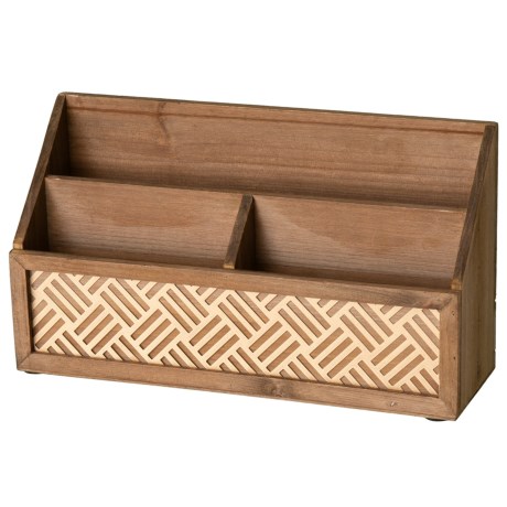 CLOSEOUTS . This Michael Graves wood and metal letter sorter desk organizer keeps letters and important documents neatly organized. Available Colors: WHITE/SILVER, BROWN/GOLD.