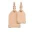 Set of two luggage tags crafted from textured natural Saffiano leather from English artisans in luxury design Aspinal of London. Handmade from the finest Italian calf leather, the set features two different sized luggage tags suitable for suitcases and smaller cabin luggage both of which include a gold foil signature Aspinal address card concealed beneath a leather flap with embossed branding. Complete with gold foil signature Aspinal of London branding to the front and fine gold-tone metallic hardware. ? L.R.  Italian Calf Leather  Dimensions: Large Tag: H: 12 x W: 7cm / Small Tag: H: 8.9 x W: 5cm.  Made in England