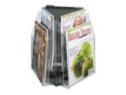 Safco Literature / Magazine Sorter and Rack 5698CL Color: Clear Finish/Surface: Material:Acrylic Sizes/Dimensions: Compartment Height:7.25"  Compartment Width:9"  Compartment Depth:1"    Height:14"  Width:15"  Depth:15" Quantity: 1 each Specifications: Total Number of Pockets:6  Total Number of Compartments:6  Placement:Desktop