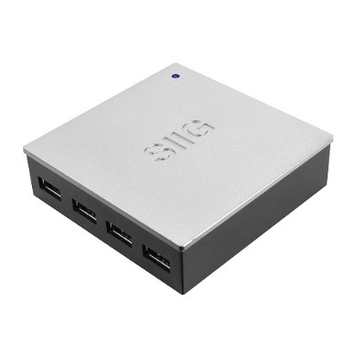 SIIG USB 3.0 & 2.0 7-Port Hub with 5V/4A Adapter - Hub - 3 x SuperSpeed USB 3.0   4 x USB 2.0 - desktop