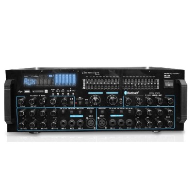 This compact unit is a powered mixer and amplifier in one  great for a wide variety of settings such as concerts  school auditoriums  houses of worship and karaoke