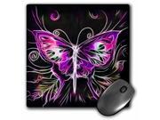3dRose LLC 8 x 8 x 0.25 Inches Mouse Pad, Pretty Pink and Purple Fractal Butterfly Digital Nature Art (mp_116896_1)