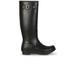 Highly coveted and gracing the feet of Royals' and farmers' alike, Hunter present the unisex original tall wellies in black. Expertly crafted from vulcanised rubber for extra strength, the knee length boots offer a comfortable, orthopaedic fit, hardwearing, quick-dry knitted nylon lining and cushioned sponge insole. Practical and stylish, the boots are reinforced with traditional calendered sole and buckle detail to the top of the shaft. Moulded lines, matte finish and Hunter logo to the front finish the design with signature qualities. - K.N.    Hunter Unisex Original Tall Wellies  Upper and Sole: Rubber. Lining: Textile  Unisex  Knee length  Orthopaedic fit  Moulded lines  Matte finish  Quick-dry knitted nylon lining  Cushioned sponge insole  Calendered sole  Buckle detail to the top of the shaft and signature Hunter logo to the front