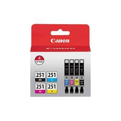 Canon CLI-251 4 Color Pack - Black  yellow  cyan  magenta - original - ink tank - for PIXMA iP8720  IX6820  MG5520  MG5522  MG5620  MG5622  MG6420  MG6620  MG7120  MG7520