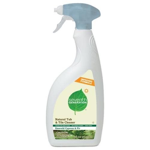Seventh Generation Natural Tub & Tile Emerald Cypress & Fir - 32 oz. (1 QT) 946 mL Seventh Generation Natural Tub & Tile Emerald Cypress & Fir removes and prevents soapscum in your bath, shower, and on tiled surfaces. Finally an effective Tub & Tile cleaner that's safe to use and free of harsh fumes. The spa scent makes cleaning your bathroom a pleasure (really!). For best results, use in combination with our daily Shower Cleaner. Features and Benefits: Non-toxic & biodegradable Does not create